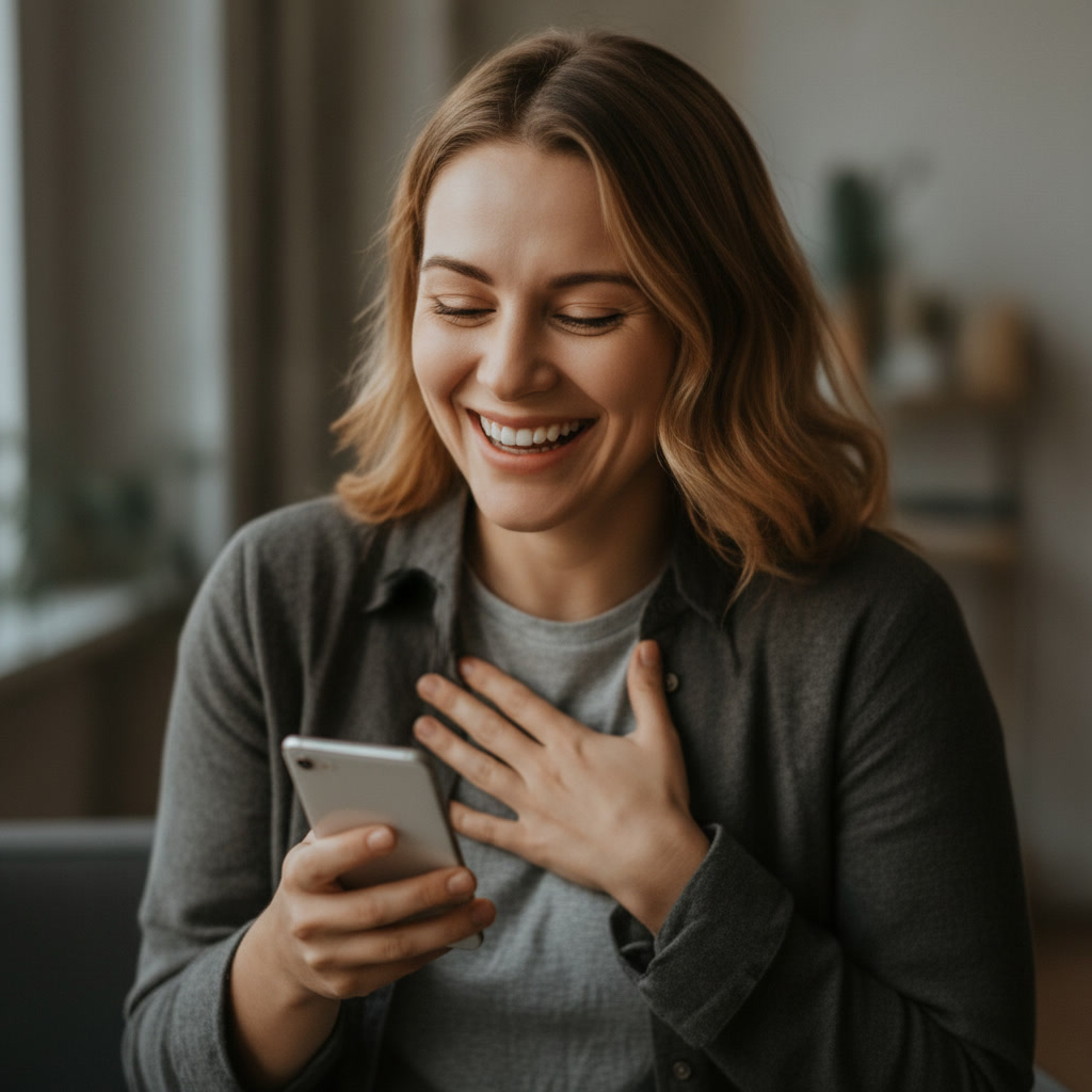 Person smiling warmly